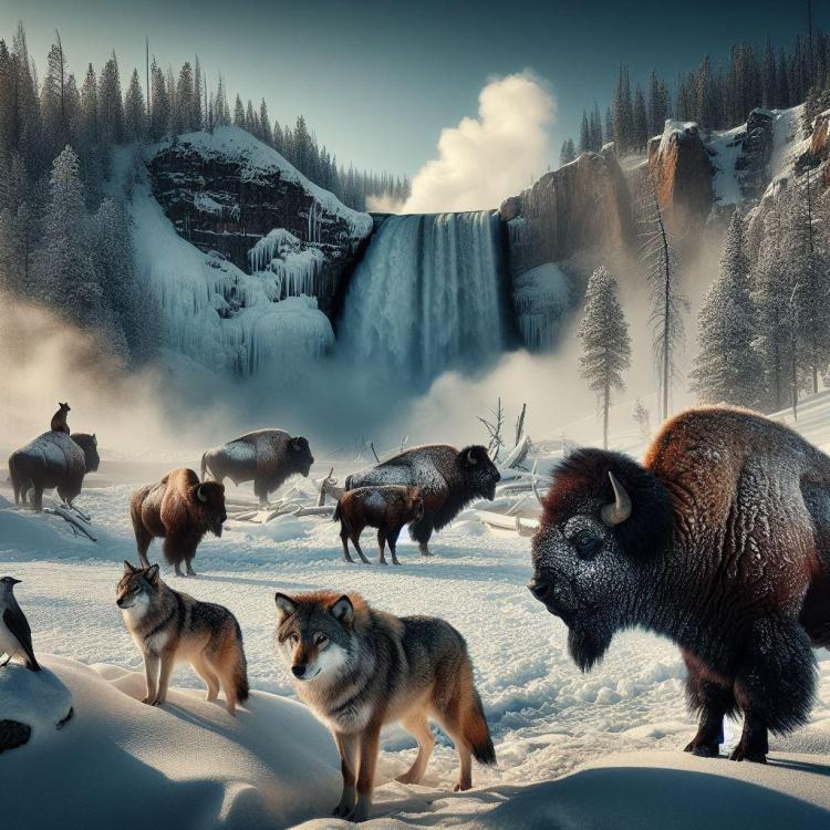 OIG2  wolves and bison in Yellowstone park.jpeg