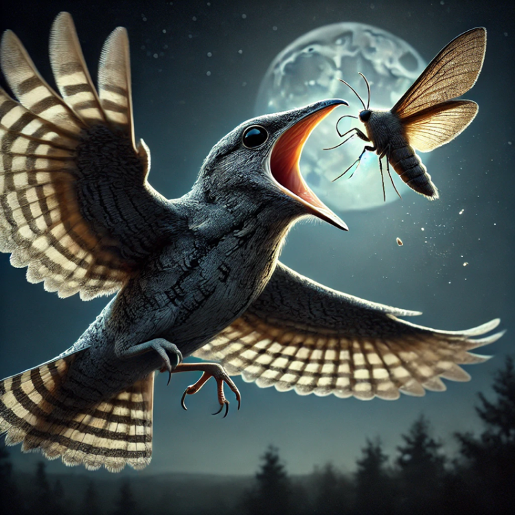 Nightjar, catching its prey