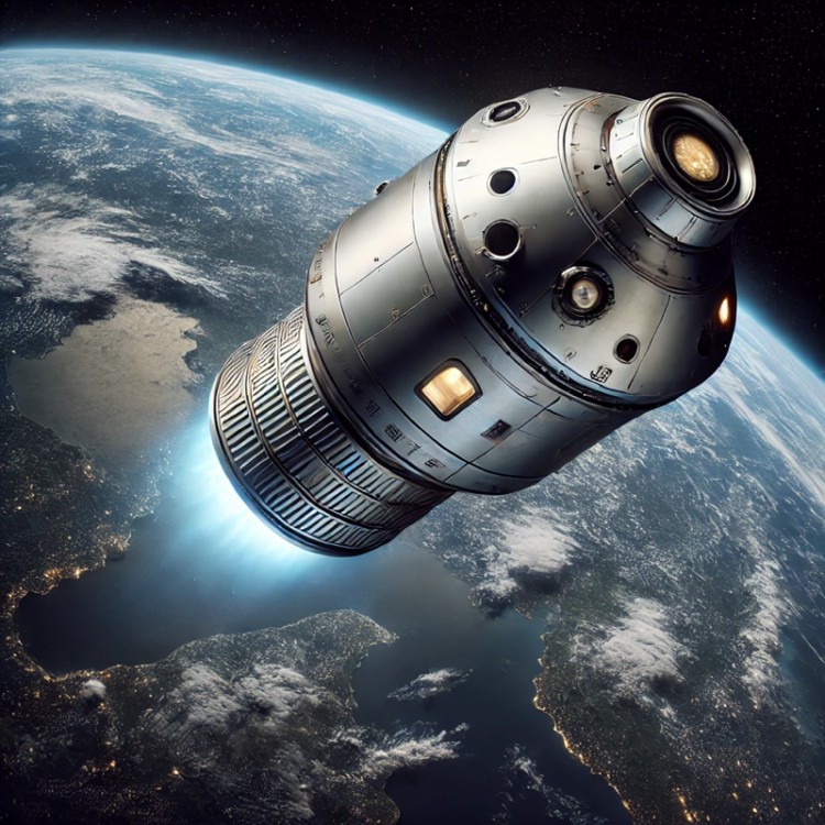 Illustration of a capsule in space