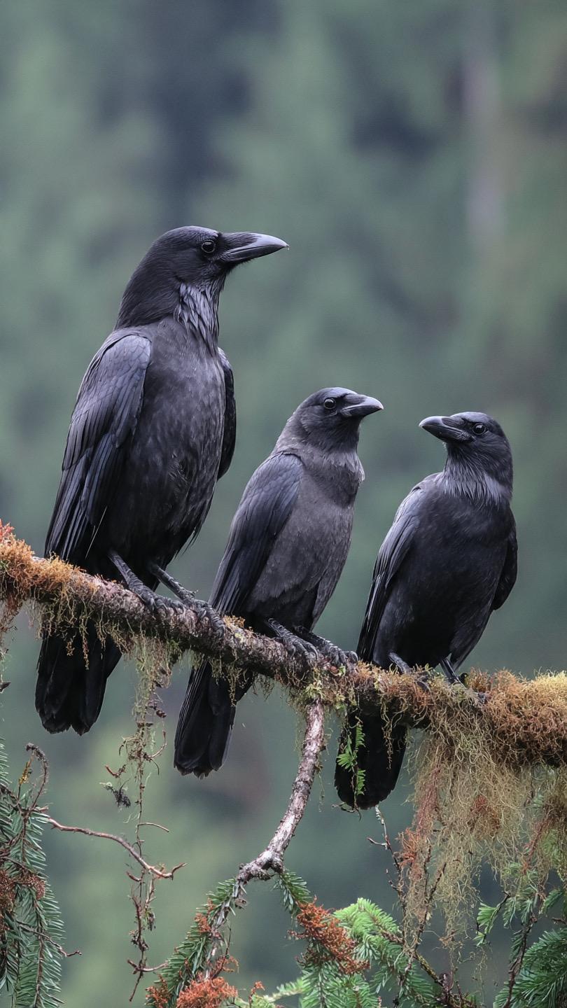 Crows watching a human, illustrating how they learn and remember faces